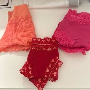 VICTORIAS SECRET BUNDLE 3 PAIR LACE CHEEKIES PANTIES